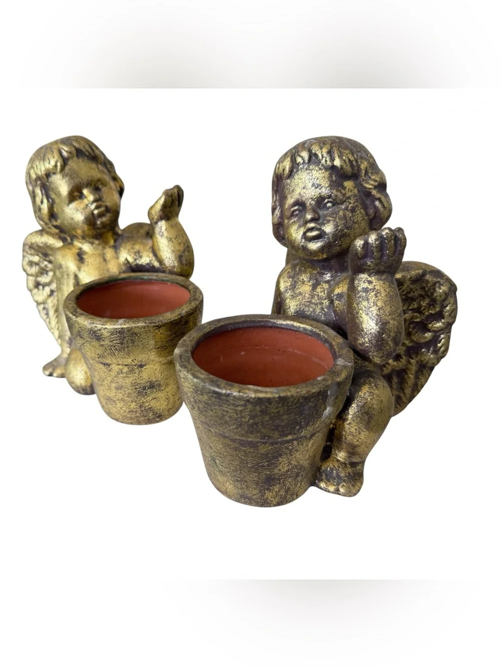 Vintage Style Gold Cherub Candle holder-Decorative Home Accent - Picture 1 of 11
